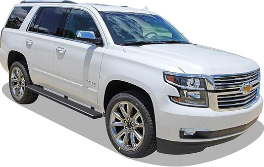 APS Running Boards (Nerf Bars Side Steps Step Bars) Compatible with Chevy Tahoe GMC Yukon 2000-2020 4Dr (Exclude Z71 Denali Yukon XL) (Stainless Steel Black Powder Coated 6in)