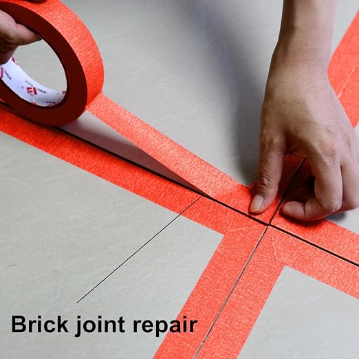 BOMEI PACK Red Painters Tape 1 Inch Bulk - Paint Tape 6 Rolls x 1 Inch x 60 Yards - Painter's Tape Red Masking Tape for Walls Painting, DIY Crafting, Decoration, and School Project, Total 360 Yards