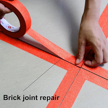BOMEI PACK Red Painters Tape 1 Inch Bulk - Paint Tape 6 Rolls x 1 Inch x 60 Yards - Painter's Tape Red Masking Tape for Walls Painting, DIY Crafting, Decoration, and School Project, Total 360 Yards