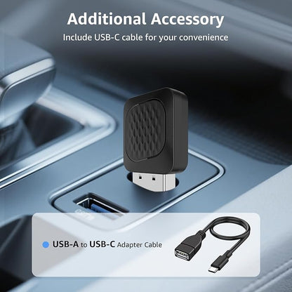 Ayake Wireless Android Auto Adapter, Smallest Mini Edition, Converts Wired to Wireless Android Auto, Plug & Play Adapter, Compact Design for Android 11+ with USB/USB-C Port