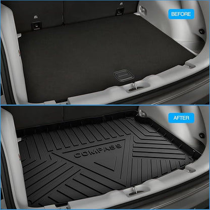 Nilight Cargo Mats for Jeep Compass 2017 2018 2019 2020 2021 2022 2023 2024 2025,All Weather Protection Heavy Duty Cargo Liners