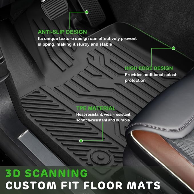 Floor Mats for Toyota Sienna 7 Seats 2021-2025(Not fit 2025 Platinum) Upgrade Trunk Mat All Weather TPE Floor Liners Fit for Sienna XLE/XSE/Limited/Edition Cargo Liner Anti-Slip Full Set Car Mats