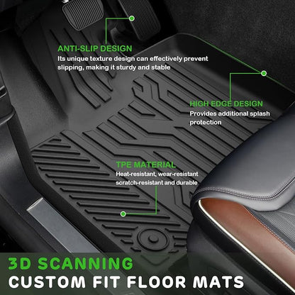 Floor Mats for Toyota Sienna 7 Seats 2021-2025(Not fit 2025 Platinum) Upgrade Trunk Mat All Weather TPE Floor Liners Fit for Sienna XLE/XSE/Limited/Edition Cargo Liner Anti-Slip Full Set Car Mats