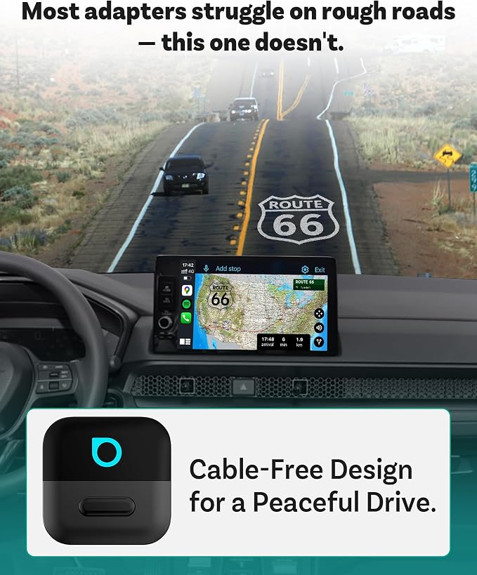 OTTOCAST Mini Pico Wireless CarPlay & Android Auto Adapter, Dual Wireless Conversion, Wi-Fi 6, Bluetooth 5.4, Ultra-Compact, One-Button Phone Switch