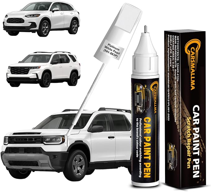 Car Touch Up Paint for Honda(NH-883P Platinum White Pearl), Color Accurate Car Scratch Repair Remover Pen,Auto Paint Quick and Easy to fix Vehicle Chips and Nicks Scuff