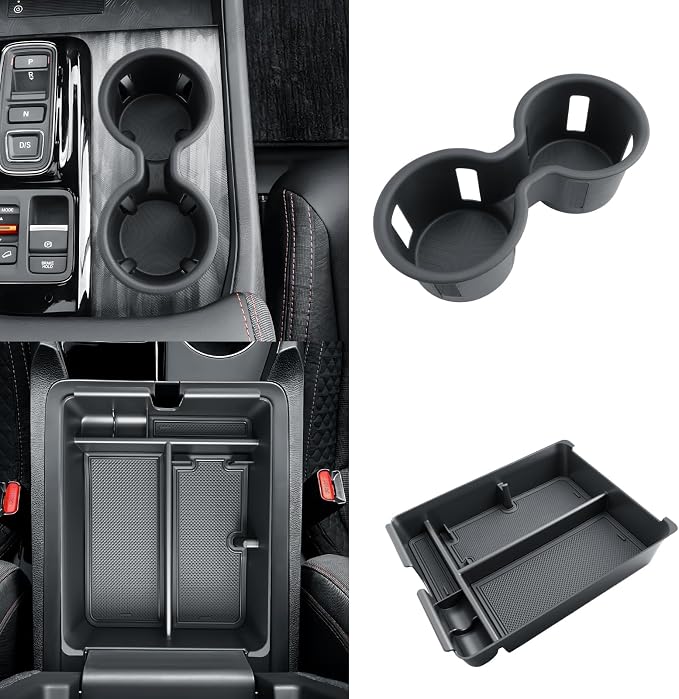 BIBIBO 2Pack for 2026 Honda Passport Center Console Organizer for 2026 Honda Passport Console Organizer+Cup Holder 2026 Passport Accessories 2026 Passport