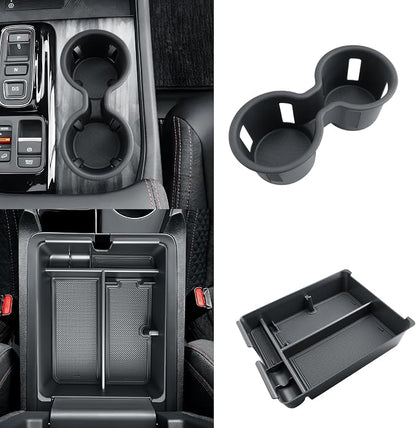 BIBIBO 2Pack for 2026 Honda Passport Center Console Organizer for 2026 Honda Passport Console Organizer+Cup Holder 2026 Passport Accessories 2026 Passport