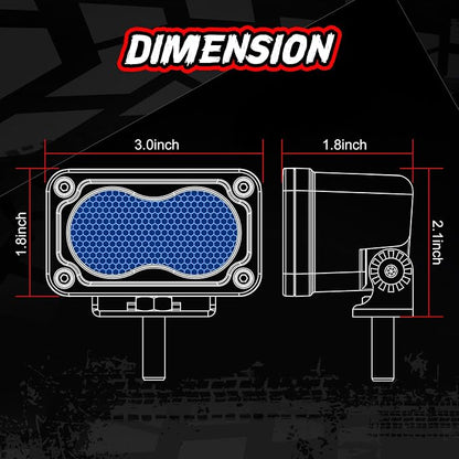 Blue LED Pod Lights 3 Inch 2PCS Auxiliary Backup Rear Light Bar Offroad Fog Driving Light Blue Hunting Fishing Emergency Safety Signal Work Lights for Truck Van UTV Pickup Boat