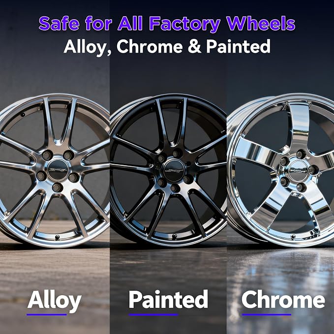 Wheel & Tire Care Kit: Acid Wheel Cleaner (500ml) + Tire Shine Spray (300ml) with Brush & Microfiber Towel