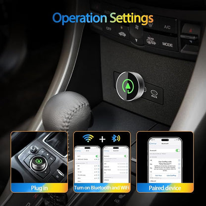 2-in-1 Wireless CarPlay Adapter for Apple iPhone & Android, Plug & Play, Auto Connection, No Latency, 2026 Upgarde Converts Wired Carplay Dongle to Wireless Car Play Adapter for iPhone iOS 10+