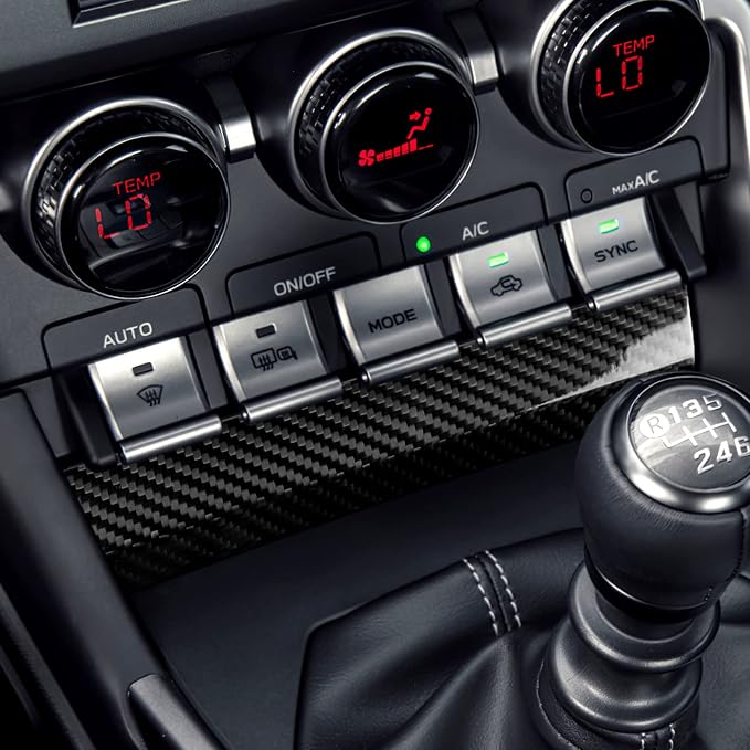 AIRSPEED Hard Carbon Fiber for Toyota GR86 Subaru BRZ 2021 2022 2023 2024 2025 2026 Under Air Conditioner Panel Cover Center Console Interior Trim Accessories, Black