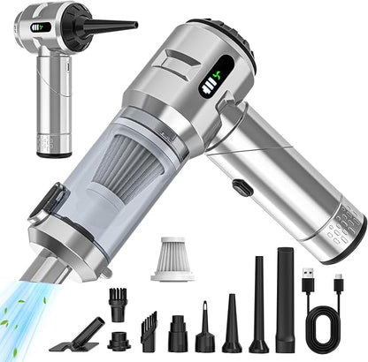 【Upgraded Version】Sycoodeal Car Vacuum Cleaner,Mini Portable Vacuum Cordless,25000PA Powerful Strong Cyclonic Suction USB Rechargeable Foldable Handheld Vacuum with One-touch Dust Removal for Car,Home