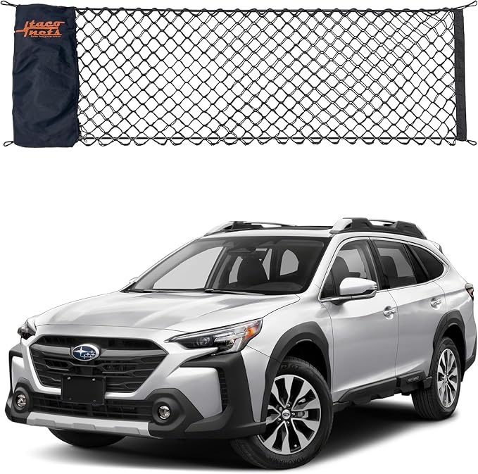 TacoNets Envelope Cargo Net for Subaru Outback - Fits 2015-Current - Upgraded 5mm Bungee - Integrated Storage Bag - Heavy Duty Hooks - Designed in USA
