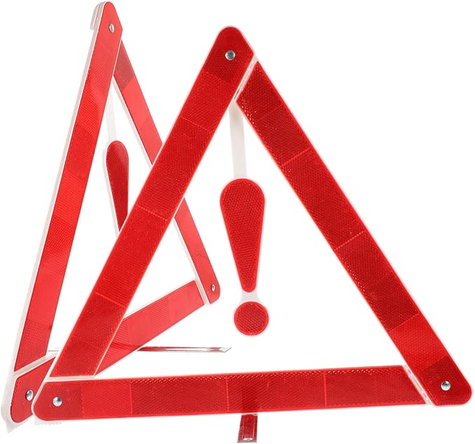 Mobestech 2pcs Car Warning Triangle Kit Reflective Emergency Signs for Vehicles Portable Tripod Warning Signs
