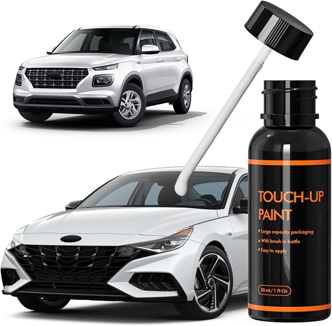 WAW Ceramic/Polar White Touch Up Paint for Hyundai, DIY Car Paint Scratch Repair Kit, Automotive Paints, Quick & Easy Fix Scratch Repair for Elantra/Venue/Ioniq