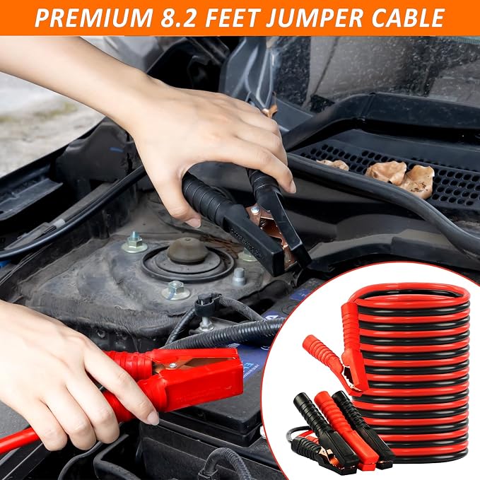 Car Roadside Safety Kit - 129pcs Black Red Winter Emergency Road Side Assistance Kits Auto Essential Kit for Men, Women, Teen