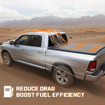 RHOBRA Soft Roll-Up Truck Bed Tonneau Cover Compatible with 2016-2023 Toyota Tacoma 6ft Bed (Excl. Trail Edition) | 26.5oz Heavy-Duty Vinyl | Weather Resistant Bed Cover for Pickup Truck | No-Drill
