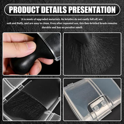 Car Detailing Brushes, Car Cleaning Brush, Auto Interior Soft Bristles Curved Cleaning Brush, Auto Detailing Dusting Tool Universal for Dashboard Air Conditioner Vent Computer (Black)