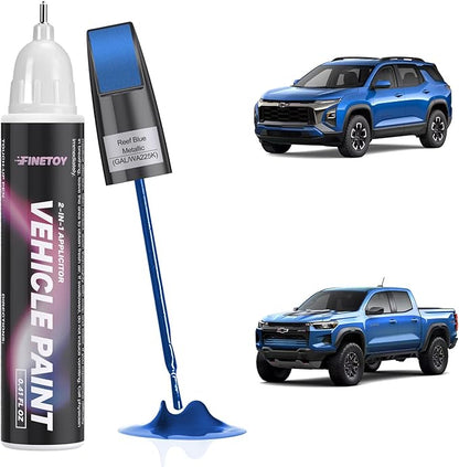 GAL/WA225K Reef Blue Metallic Touch Up Paint for Chevrolet, Car Scratch Repair Paint Kit with 2 in 1 Brush and Pen Nip, Exact-Match & Quick Drying Design for Chips and Nicks