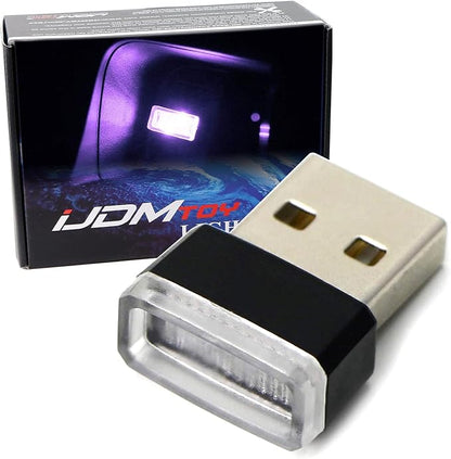 iJDMTOY Purple Magenta USB Plug-in Miniature/Nano LED Car Interior Ambient Accent Lighting Kit