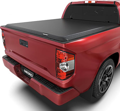 OEDRO Soft Roll Up Truck Bed Tonneau Cover Fits for Toyota Tundra 2022 2023 2024 2025 2026 5.5 ft Bed(Excl.Trail) with Deck Rail System