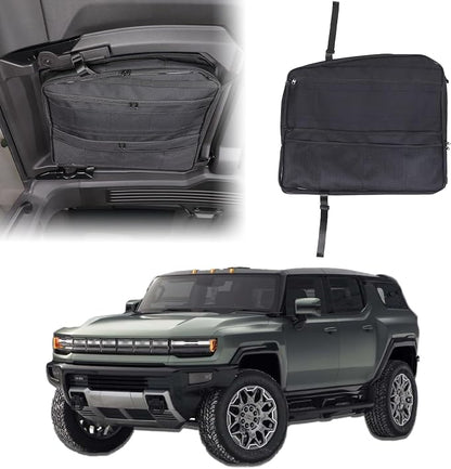 Car Sunroof Organizer Bag Compatible with 2024 2025 2026 Hummer EV Hardtop Roof Panel Storage Bag Waterproof Foldable Multi-Function Car Rooftop Carrier Storage Bags (Rear Top Roof Glass-Left)