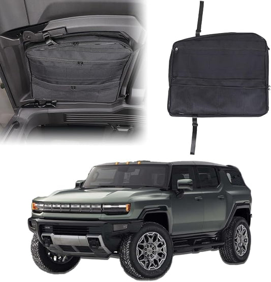 Car Sunroof Organizer Bag Compatible with 2024 2025 2026 Hummer EV Hardtop Roof Panel Storage Bag Waterproof Foldable Multi-Function Car Rooftop Carrier Storage Bags (Rear Top Roof Glass-Left)