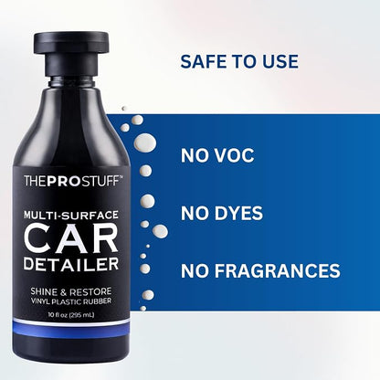The Pro Stuff® Black Plastic Restorer & Multi-Surface Car Detailer - Back to Black Trim Restorer for Interior & Exterior, No Residue