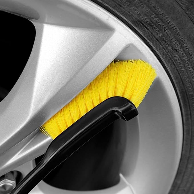 Car Tire Wash Brush - Long Handle Tire Cleaner Brush | Nylon Bristles Wheel Cleaning Brush | Car Detailing Brush Kit