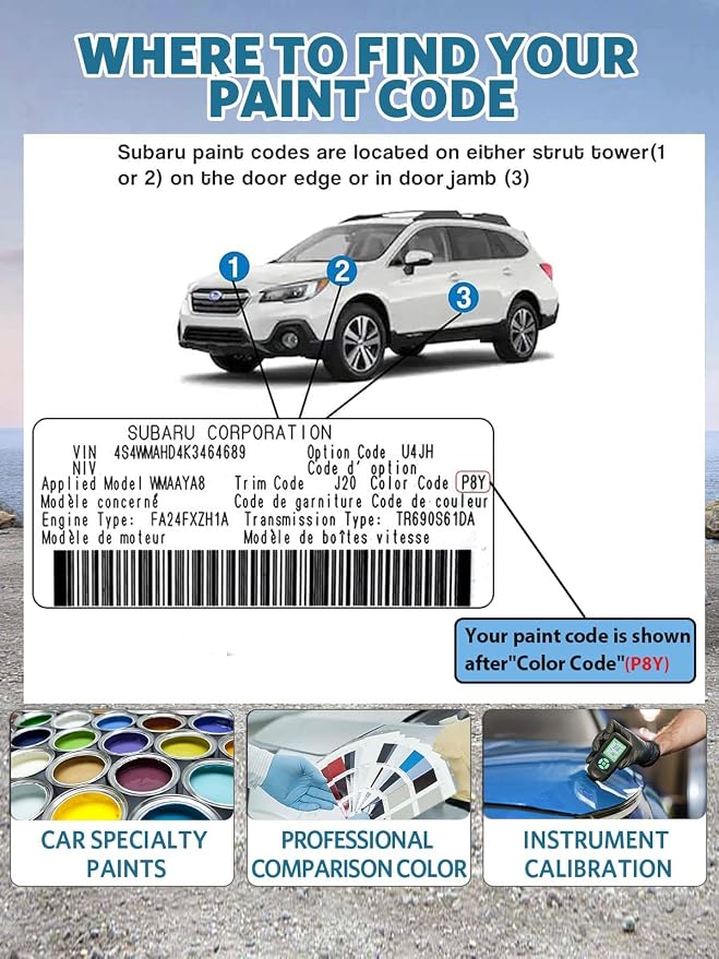 K4X Wilderness Green Metallic Touch Up Paint for Subaru, Color Exact Match Paint Scratch Repair Remover Pen Kit Quick & Easy Fix Vehicle Chips and Automotive Nicks Scuff