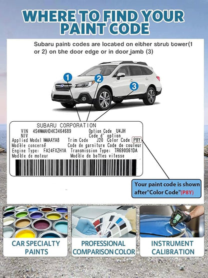 K4X Wilderness Green Metallic Touch Up Paint for Subaru, Color Exact Match Paint Scratch Repair Remover Pen Kit Quick & Easy Fix Vehicle Chips and Automotive Nicks Scuff