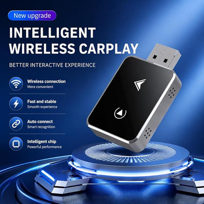 2-in-1 Wireless CarPlay and Android Auto Adapter | Convert Wired CarPlay & Android Auto to Wireless, USB/Type-C Plug and Play, Fast Stable Connection