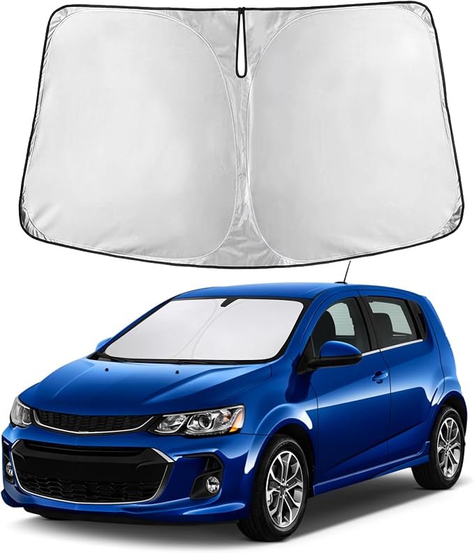 EcoNour Windshield Sunshade Compatible for Chevrolet Sonic 2012-2018 2019 2020, Sun Visor for Front Windshield & Window Sun Shade Cover, UV Heat Blocker & Protector, Car Accessories