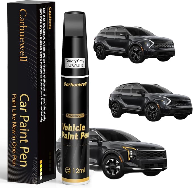 (KDG/KDT) Gravity Gray Touch Up Paint Compatible with Kia, Exact Match Car Paint Pen Automotive Scratch Repair Remover Kit Quick & Easy Solution for Vehicle Chips and Nicks