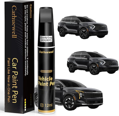 (KDG/KDT) Gravity Gray Touch Up Paint Compatible with Kia, Exact Match Car Paint Pen Automotive Scratch Repair Remover Kit Quick & Easy Solution for Vehicle Chips and Nicks