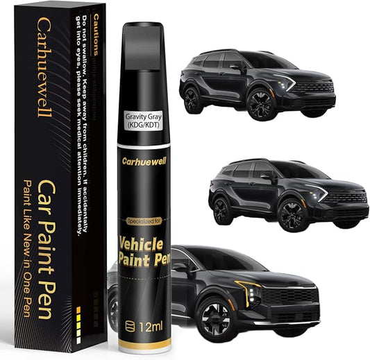 (KDG/KDT) Gravity Gray Touch Up Paint Compatible with Kia, Exact Match Car Paint Pen Automotive Scratch Repair Remover Kit Quick & Easy Solution for Vehicle Chips and Nicks