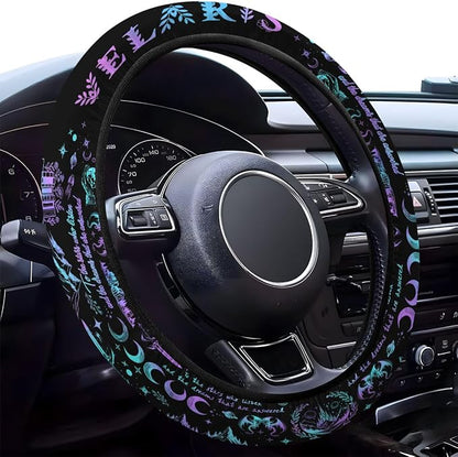 GENANY Velaris Night Court Steering Wheel Cover, Non Slip Polyester Car Wheel Protector for Car SUV Truck, Universal 15 Inch