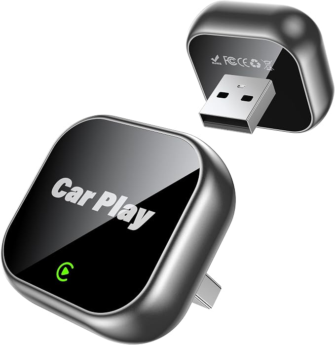 Wireless Carplay Adapter for iPhone Apple, 2026 Mini CarPlay Dongle, Plug & Play, No Delay, Convert Wired to Wireless Bluetooth Apple Carplay, with USB&USB-C, for iOS 10+ and 2016+ Cars