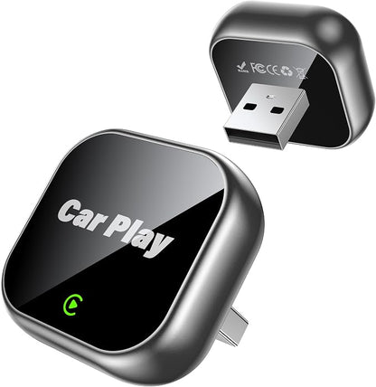 Wireless Carplay Adapter for iPhone Apple, 2026 Mini CarPlay Dongle, Plug & Play, No Delay, Convert Wired to Wireless Bluetooth Apple Carplay, with USB&USB-C, for iOS 10+ and 2016+ Cars