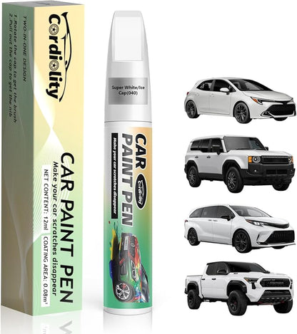 Super White/Ice Cap(040) Touch Up Paint Pen for Toyota,Car Paint Scratch Repair Pen Quick and Easy Fix Auto Paint Scratch