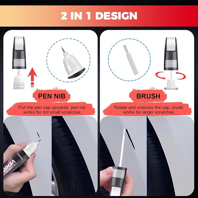 Luna Metallic(GNO/WA633D) Touch up Paint for Cadillac, Quick & Easy Fix for Car Scratches, 2 in 1 Car Touch up Paint with Pen Tip and Brush, Auto Scratch Repair Pen with Exact Color Match