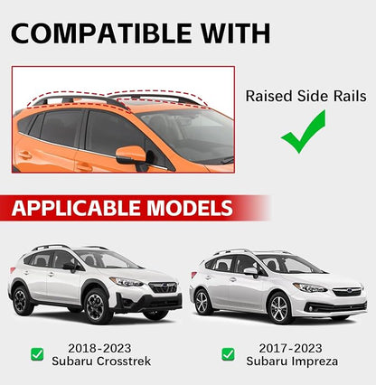 300lbs Roof Rack Cross Bars Compatible with Subaru Crosstrek 2018 2019 2020 2021 2022 2023 & Impreza 2017-2023, Aluminum Lockable Crossbars for Rooftop Cargo Carrier Luggage Kayak Canoe Bike
