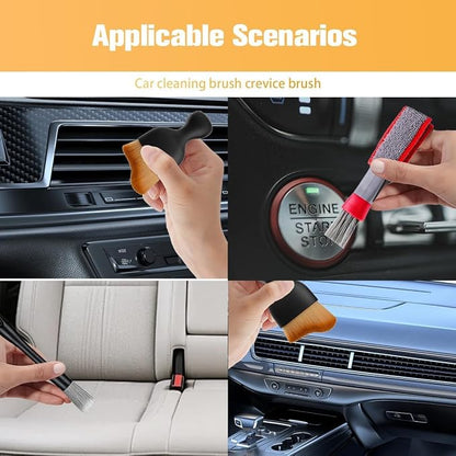 9PCS Car Detailing Brush Kit, Including 3 Ultra Soft No Scratch Boar Hair & 3 Vent Cleaning Brushes, Multi-Use Automotive Interior Detailing Kit, Universal for Most Vehicles