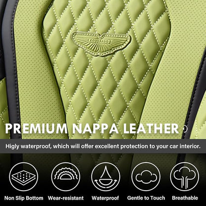 Coverado Seat Covers, Car Seat Covers Full Set, Green Car Seat Cover, Car Seat Cushion Waterproof, Luxury Auto Seat Covers, Seat Cover Car Seat Protector Fit for Most Cars