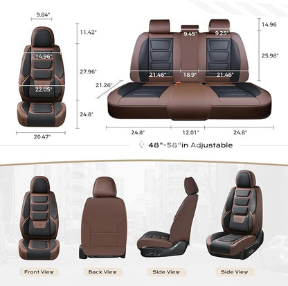 Coverado Car Seat Covers, Front Covers for Cars, Car Seat Cover Front Seats, Car Seat Protector Waterproof, Leather Car Seat Cushion, Universal Interior Covers Seat Protectors for Most Cars