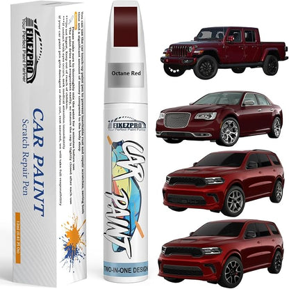 Octane Red(PRV/NRV) Touch Up Paint for Dodge, Exact Color Match Car Paint Scratch Repair Remover Pen Kit Fix Vehicle Chips and Automotive Nicks Scuff