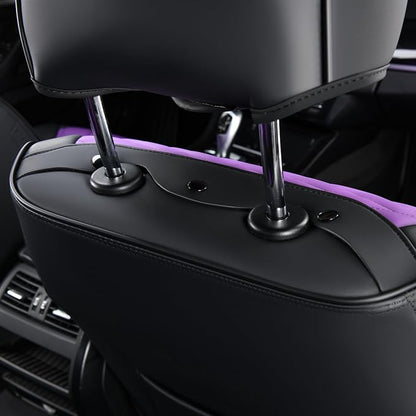 FLORICH Automotive Seat Covers, Seat Covers Full Set, Car Seat Protectors 5 Seats, Purple & Black Automotive Seat Covers Fit for Most Cars Trucks