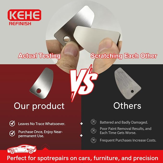 Automobile Spray Paint Point Repair Scraper,Carbide Tungsten Repair Scraper Tool Paint File for Edge Banding, Denibbing, and Spot Repair