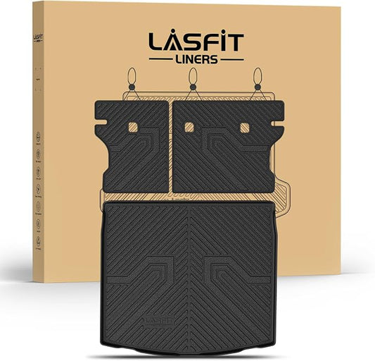 LASFIT Cargo Mat with Backrest Mat for Toyota Corolla Cross Hybrid 2026 2025 2024 2023 2022, All Weather TPE Custom Fit Trunk Mat Trunk Liner Trunk Tray Cargo Liner Cargo Tray with Seatback Cover