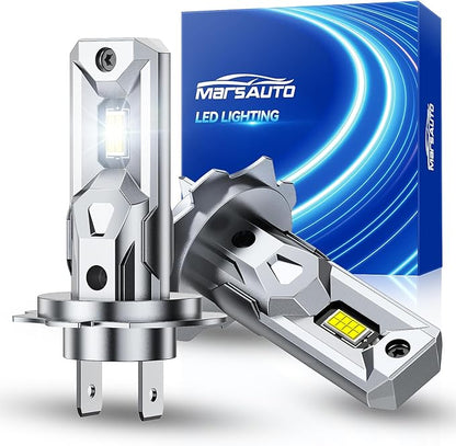 Marsauto - H7 led lights for car - High Performance Halogen Headlight Bulb, High Beam, Low Beam and Fog Replacement Bulb (Contains 2 Bulbs)